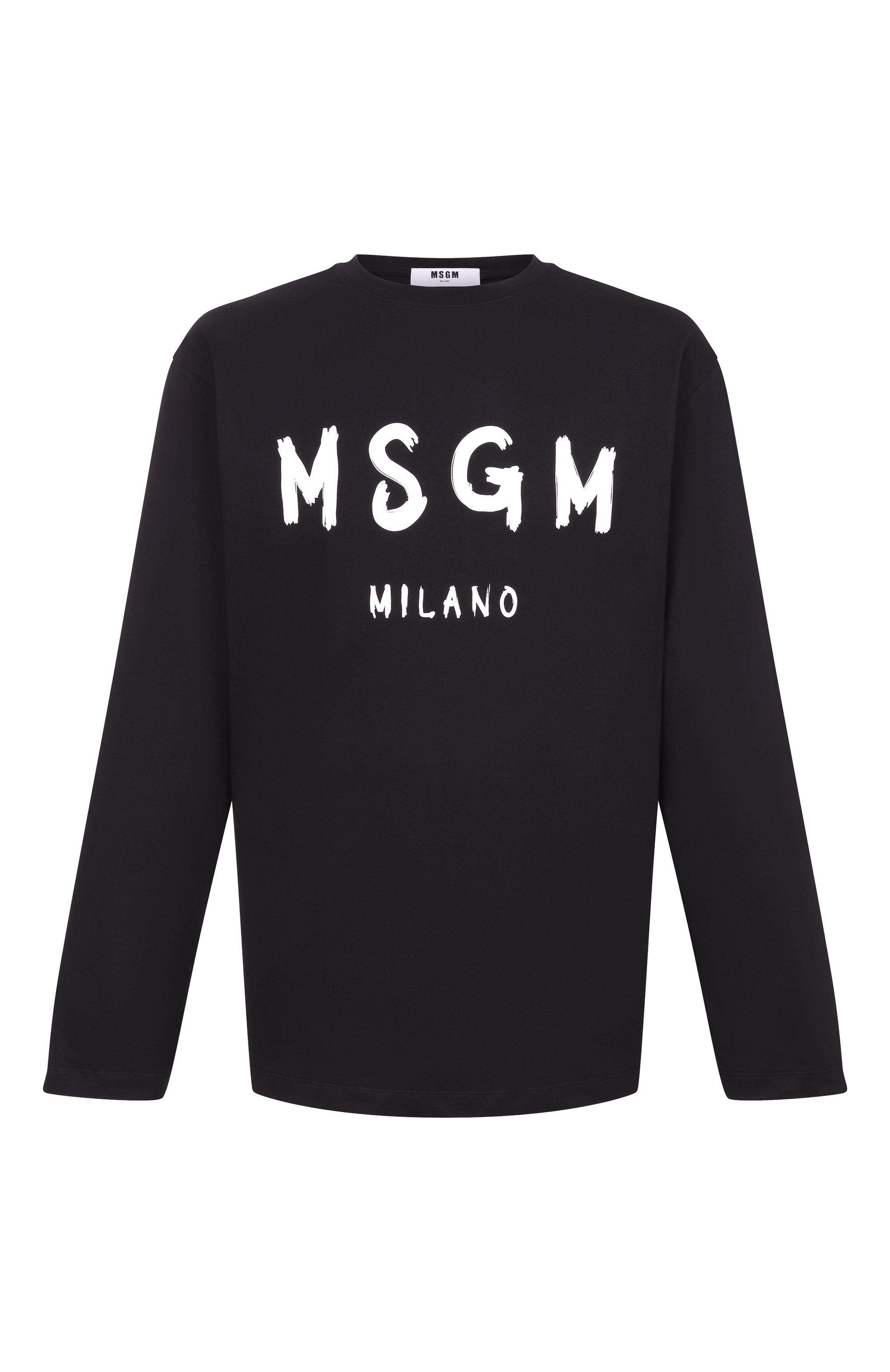 Хлопковый лонгслив MSGM черного цвета по цене 15550 руб., арт. 2000MM511/200002, фото 1 Хлопковый лонгслив MSGM, арт. 2000MM511/200002, фото 1
