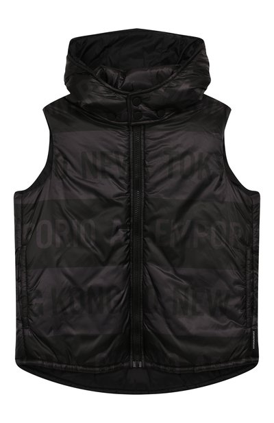 Жилет с капюшоном EMPORIO ARMANI черного цвета по цене 28050 руб., арт. 6G4B74/1NUNZ, фото 1 Жилет с капюшоном EMPORIO ARMANI, арт. 6G4B74/1NUNZ, фото 1