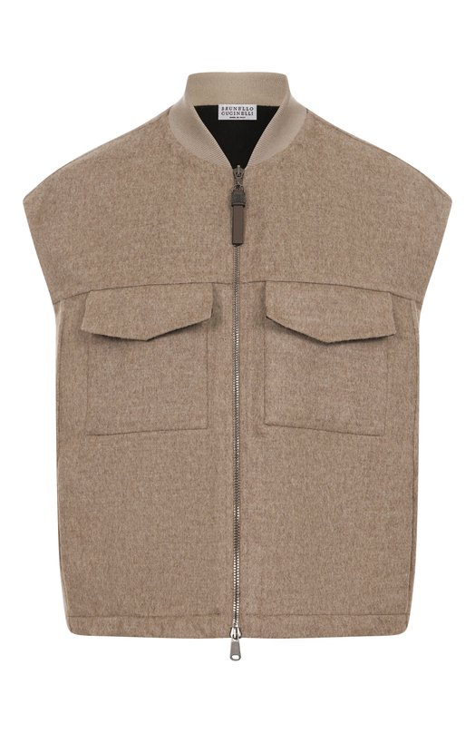Шерстяной жилет Brunello Cucinelli MP565HZ906 Бежевый MP565HZ906