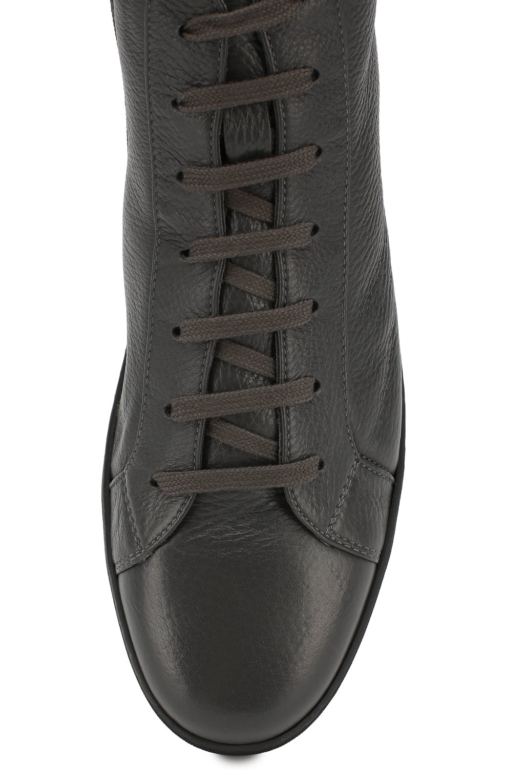 Кожаные кеды MORESCHI серого цвета по цене 52250 руб., арт. 43182/CQ, фото 5 Кожаные кеды MORESCHI, арт. 43182/CQ, фото 5