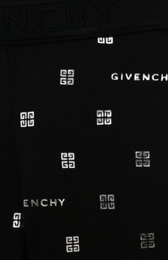 Детские хлопковые легинсы GIVENCHY черного цвета, арт. H14211/4A-5A | Фото 3 (Девочки Кросс-КТ: Леггинсы-одежда; Материал сплава: Проставлено; Нос: Не проставлено; Материал внешний: Хлопок)