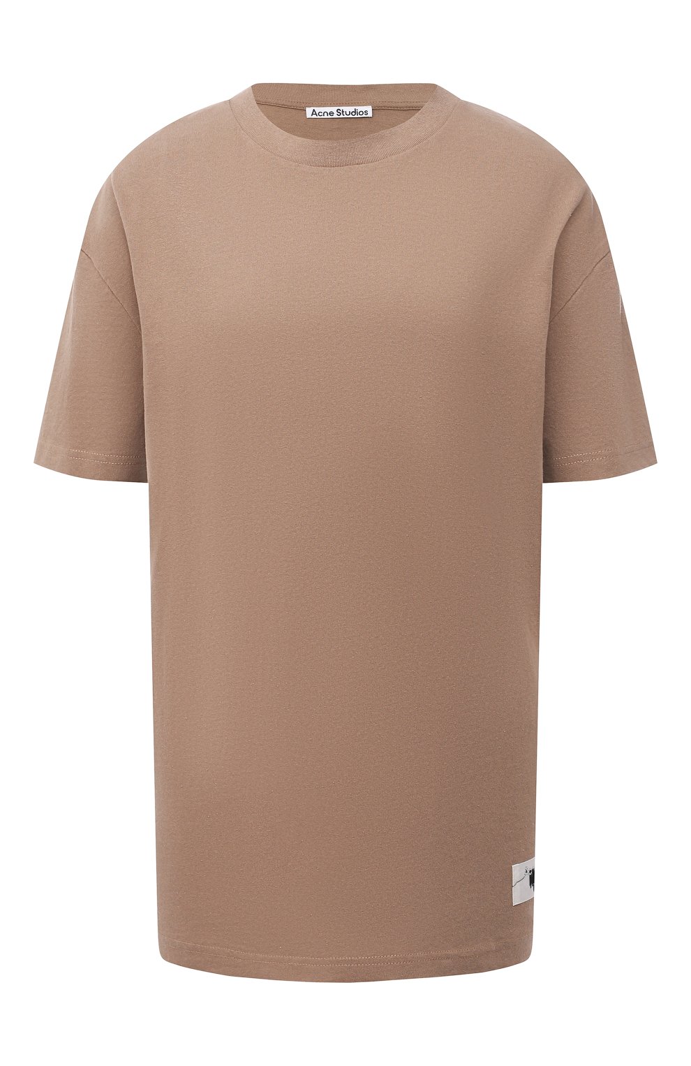 Хлопковая футболка ACNE STUDIOS коричневого цвета по цене 18300 руб., арт. AL0199, фото 1 Хлопковая футболка ACNE STUDIOS, арт. AL0199, фото 1