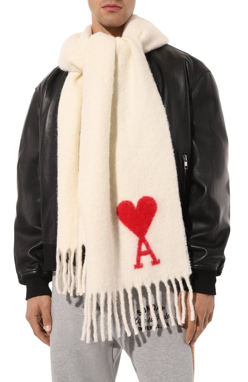 Шерстяной шарф AMI, арт. USF409 336, фото 2