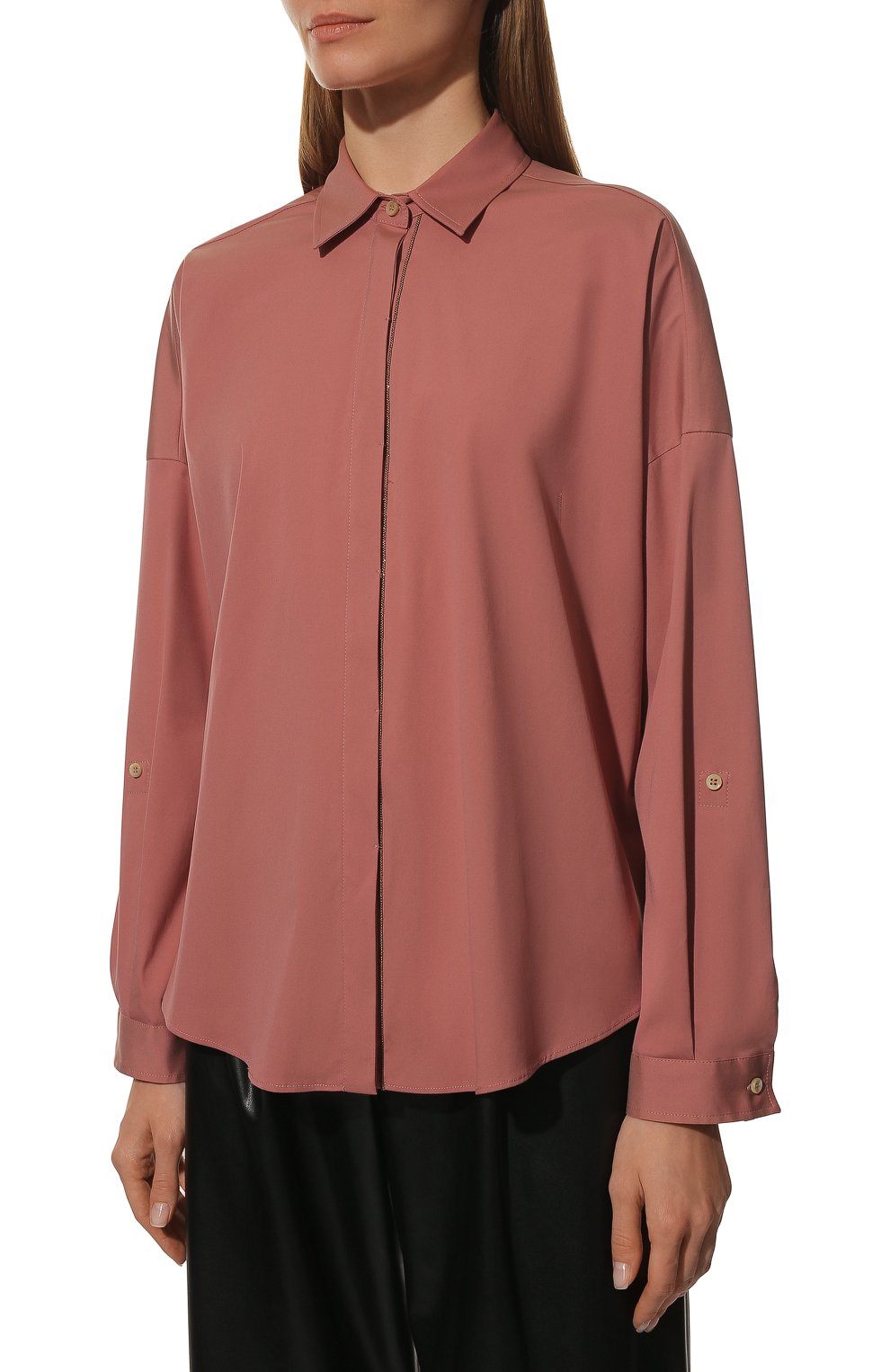 Хлопковая рубашка BRUNELLO CUCINELLI розового цвета по цене 94600 руб., арт. M0091MA226, фото 3 Хлопковая рубашка BRUNELLO CUCINELLI, арт. M0091MA226, фото 3