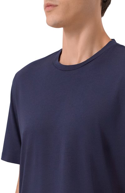 Футболка из хлопка и шелка HERNO темно-синего цвета по цене 27250 руб., арт. JG00050UR/52112, фото 5 Футболка из хлопка и шелка HERNO, арт. JG00050UR/52112, фото 5