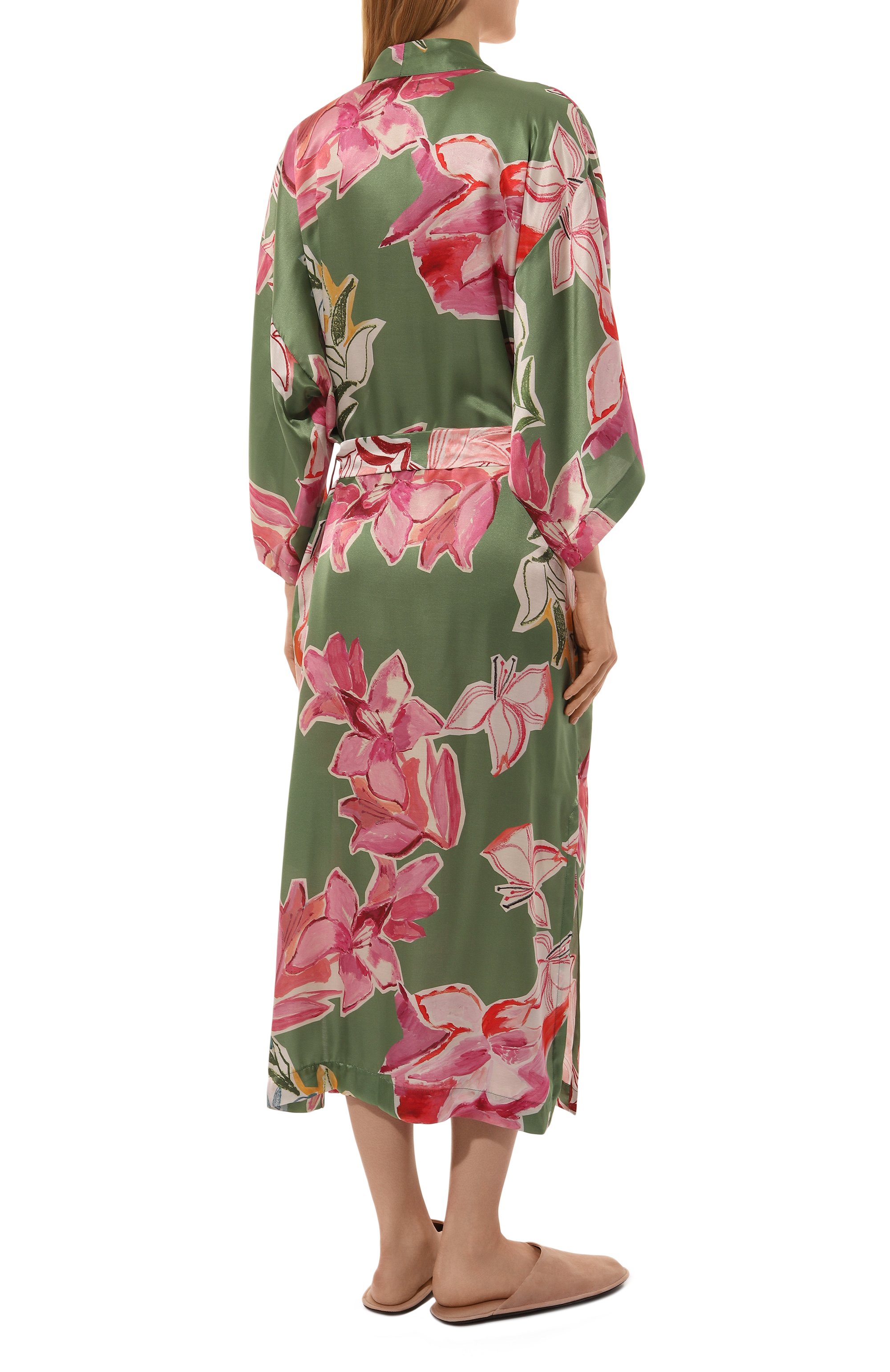 Халат из хлопка и шелка ANY WOWZERS, арт. ROBE01-MAXI-LILG, фото 4