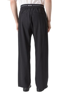 Мужские шерстяные брюки MSGM черного цвета, арт. 3840MP14/257127 | Фото 4 (Материал сплава: Проставлено; Длина (брюки, джинсы): Стандартные; Драгоценные камни: Проставлено; Материал внешний: Шерсть; Стили: Кэжуэл; Случай: Повседневный; Силуэт М (брюки): Прямые)