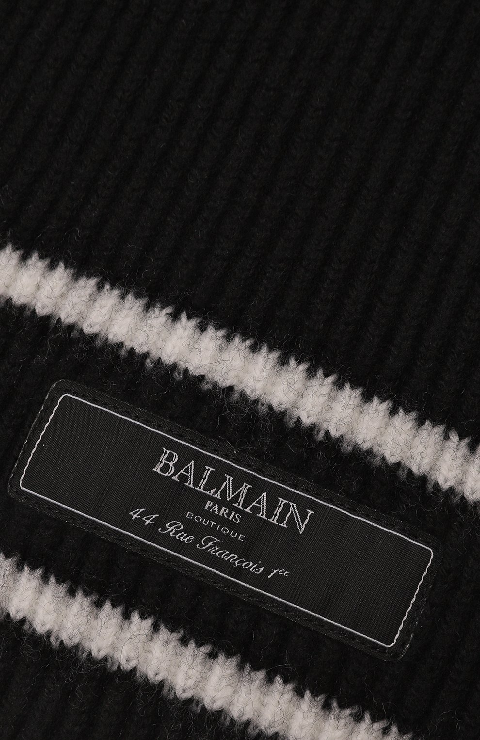 Шерстяной шарф BALMAIN черного цвета по цене 17550 руб., арт. BV0P73, фото 2 Шерстяной шарф BALMAIN, арт. BV0P73, фото 2