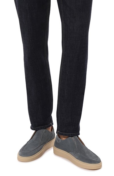 Замшевые слипоны CAMERLENGO синего цвета по цене 41800 руб., арт. Z162420PEPE735, фото 3 Замшевые слипоны CAMERLENGO, арт. Z162420PEPE735, фото 3