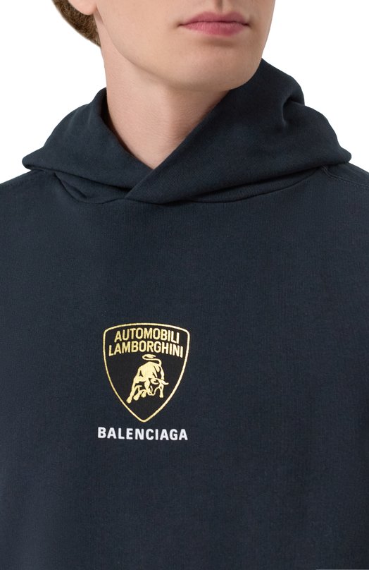 Хлопковое худи Balenciaga x Automobili Lamborghini Balenciaga 767877/TSVR1 Чёрный  767877/TSVR1 Фото 5