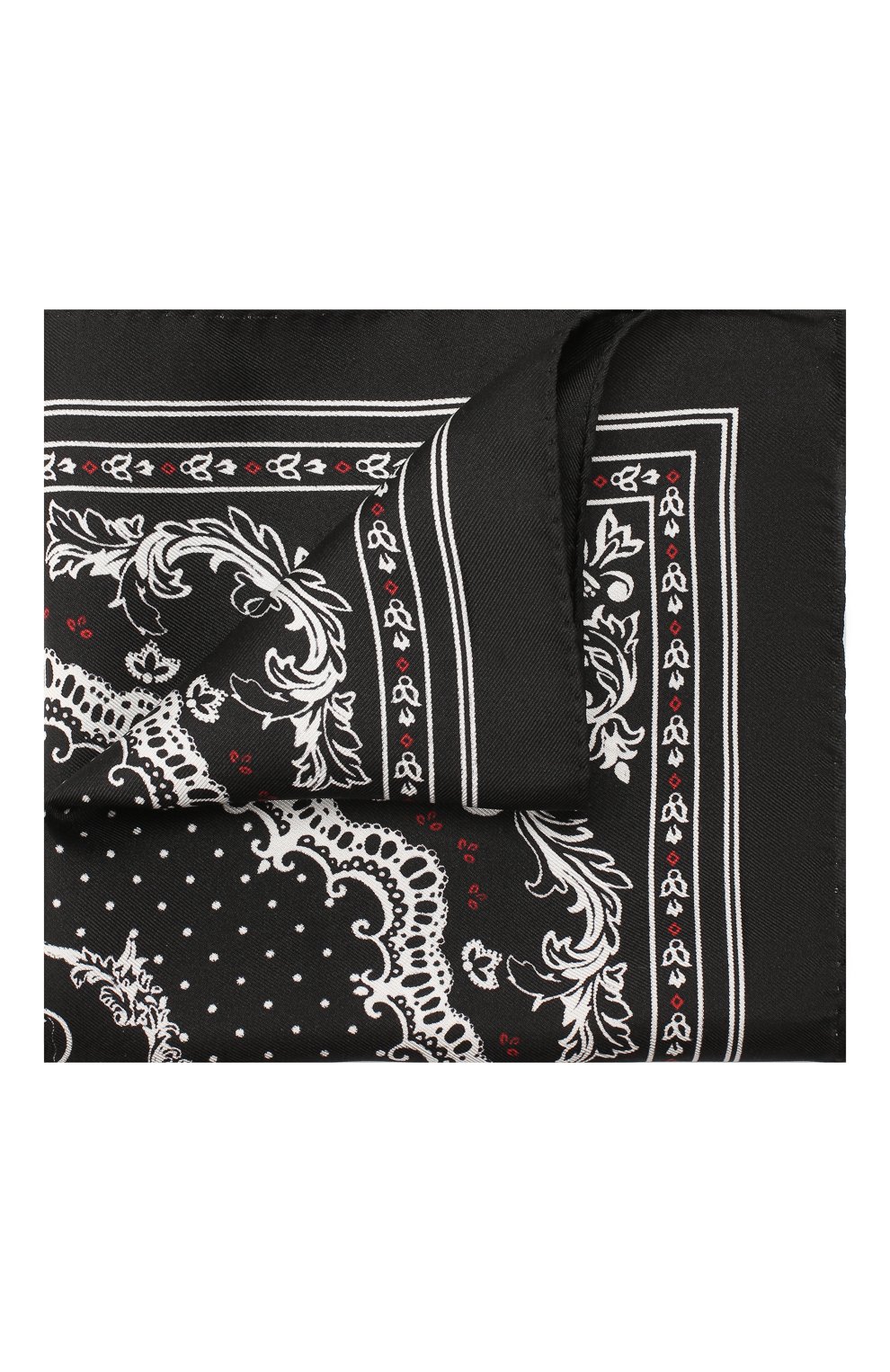 Шелковый платок DOLCE & GABBANA черно-белого цвета по цене 15600 руб., арт. GR412E/G0X56, фото 1 Шелковый платок DOLCE & GABBANA, арт. GR412E/G0X56, фото 1
