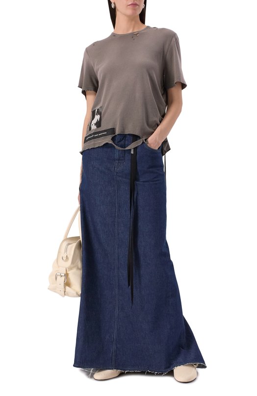 Хлопковая футболка Ann Demeulemeester B0013050/FA638 Серый  B0013050/FA638 Фото 2
