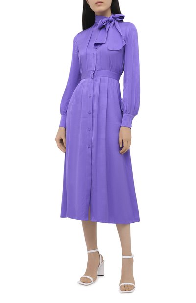 Платье из вискозы MSGM фиолетового цвета по цене 58450 руб., арт. 2941MDA19 207656, фото 3 Платье из вискозы MSGM, арт. 2941MDA19 207656, фото 3
