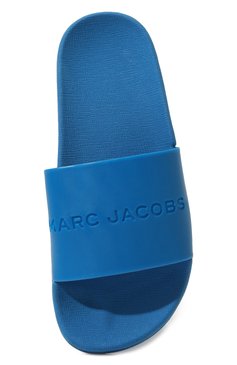 Детский шлепанцы MARC JACOBS (THE) синего цвета, арт. W60130/27-35 | Фото 4 (Нос: Не проставлено; Материал внутренний: Текстиль; Материал внешний: Экокожа; Материал сплава: Проставлено)