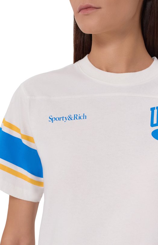 Хлопковая футболка Sporty & Rich x UCLA Sporty and Rich T0039615670WH01 Белый  T0039615670WH01 Фото 5