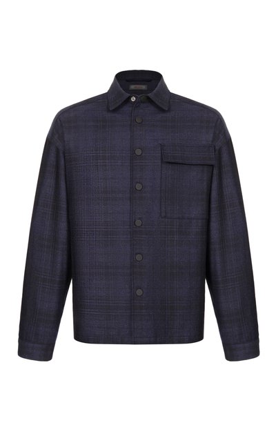 Мужская куртка-рубашка из шерсти и кашемира KITON, арт. UGK174K0229L