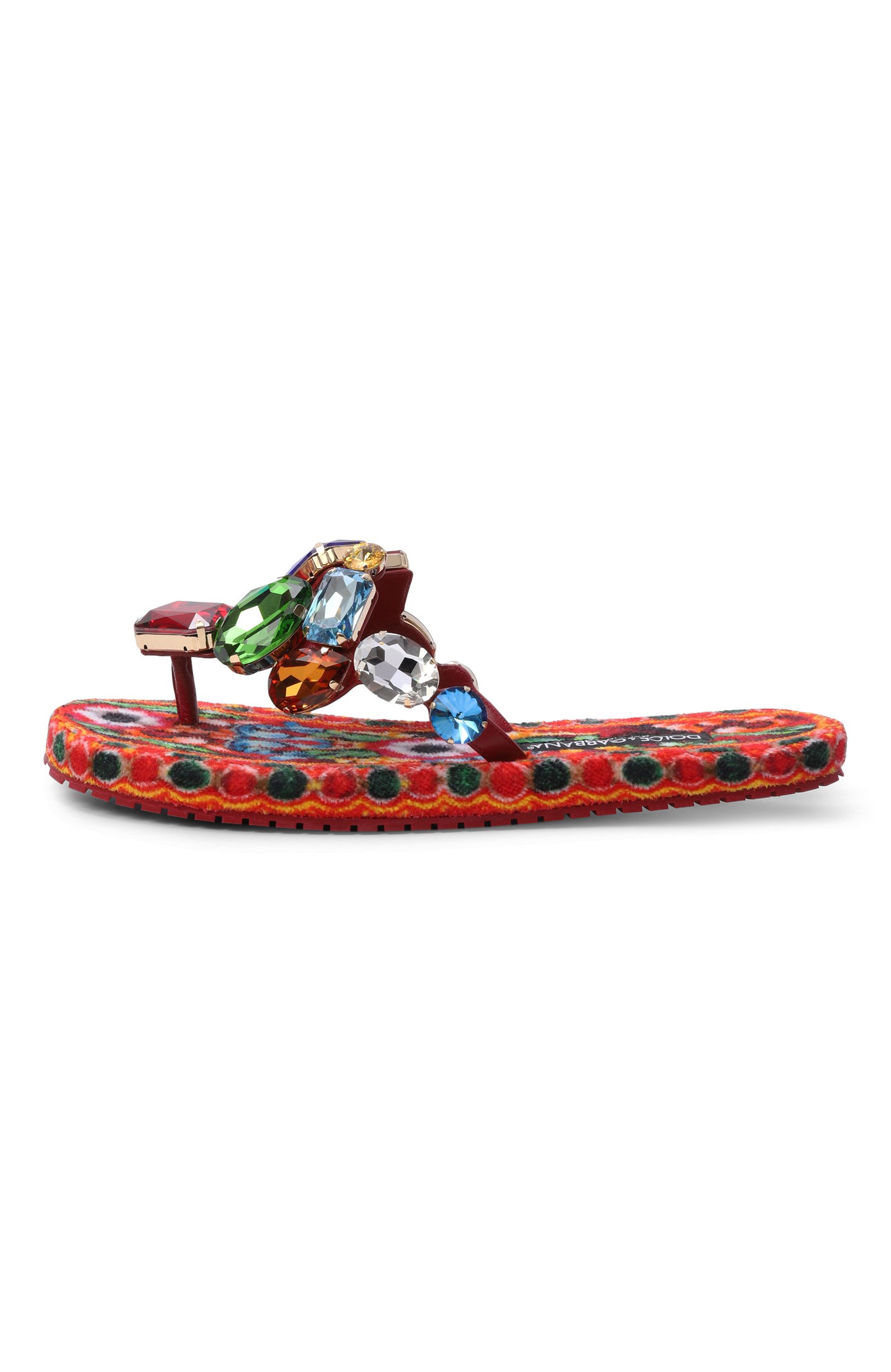 Кожаные шлепанцы DOLCE & GABBANA разноцветного цвета по цене 134000 руб., арт. CQ0706/A0566, фото 4 Кожаные шлепанцы DOLCE & GABBANA, арт. CQ0706/A0566, фото 4
