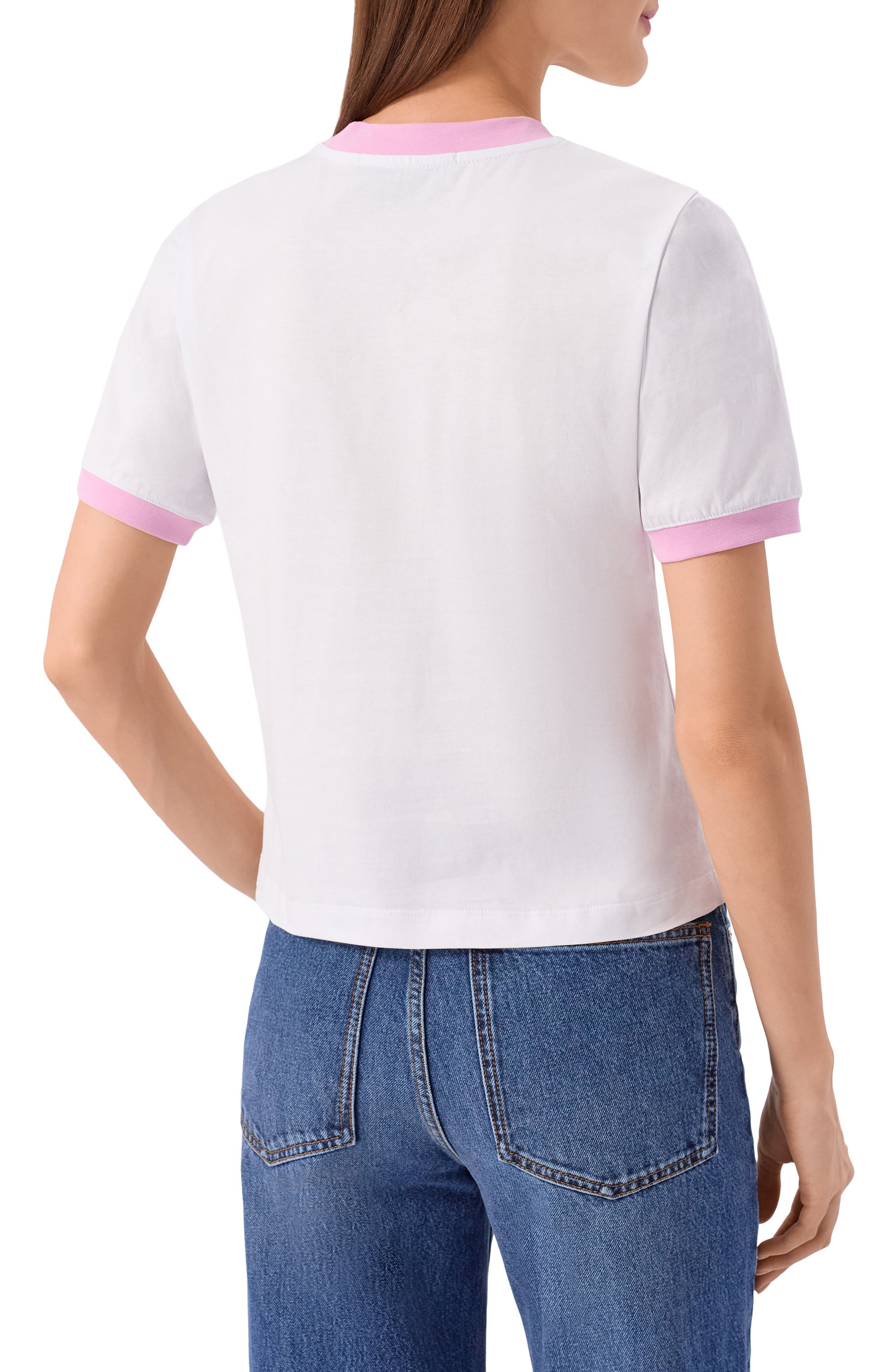 Хлопковая футболка MSGM белого цвета по цене 19250 руб., арт. 4041MDM112D/267002, фото 4 Хлопковая футболка MSGM, арт. 4041MDM112D/267002, фото 4