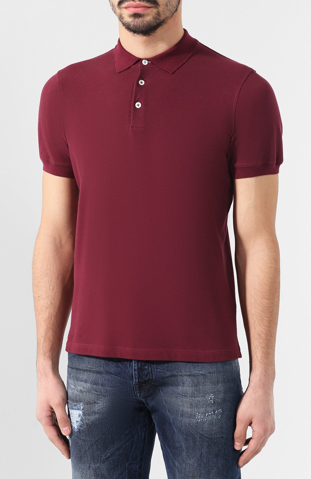 Хлопковое поло BRUNELLO CUCINELLI бордового цвета по цене 45600 руб., арт. M0T638307, фото 3 Хлопковое поло BRUNELLO CUCINELLI, арт. M0T638307, фото 3