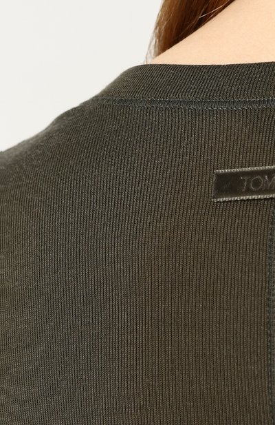 Облегающий шелковый пуловер с v-образным вырезом TOM FORD, арт. TSJ257-FAX290, фото 5