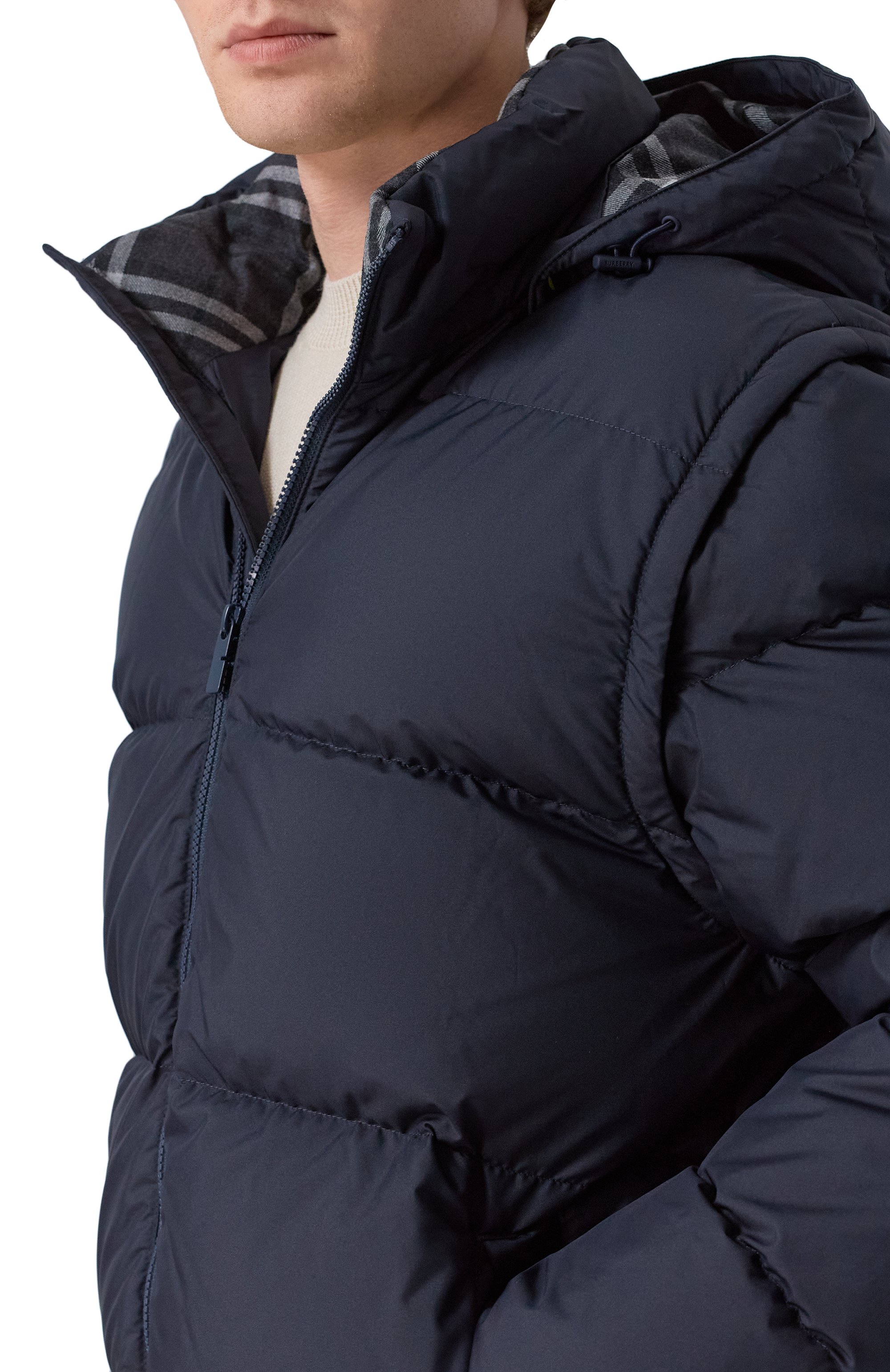 Пуховик BURBERRY темно-синего цвета по цене 238500 руб., арт. 8112661, фото 5 Пуховик BURBERRY, арт. 8112661, фото 5