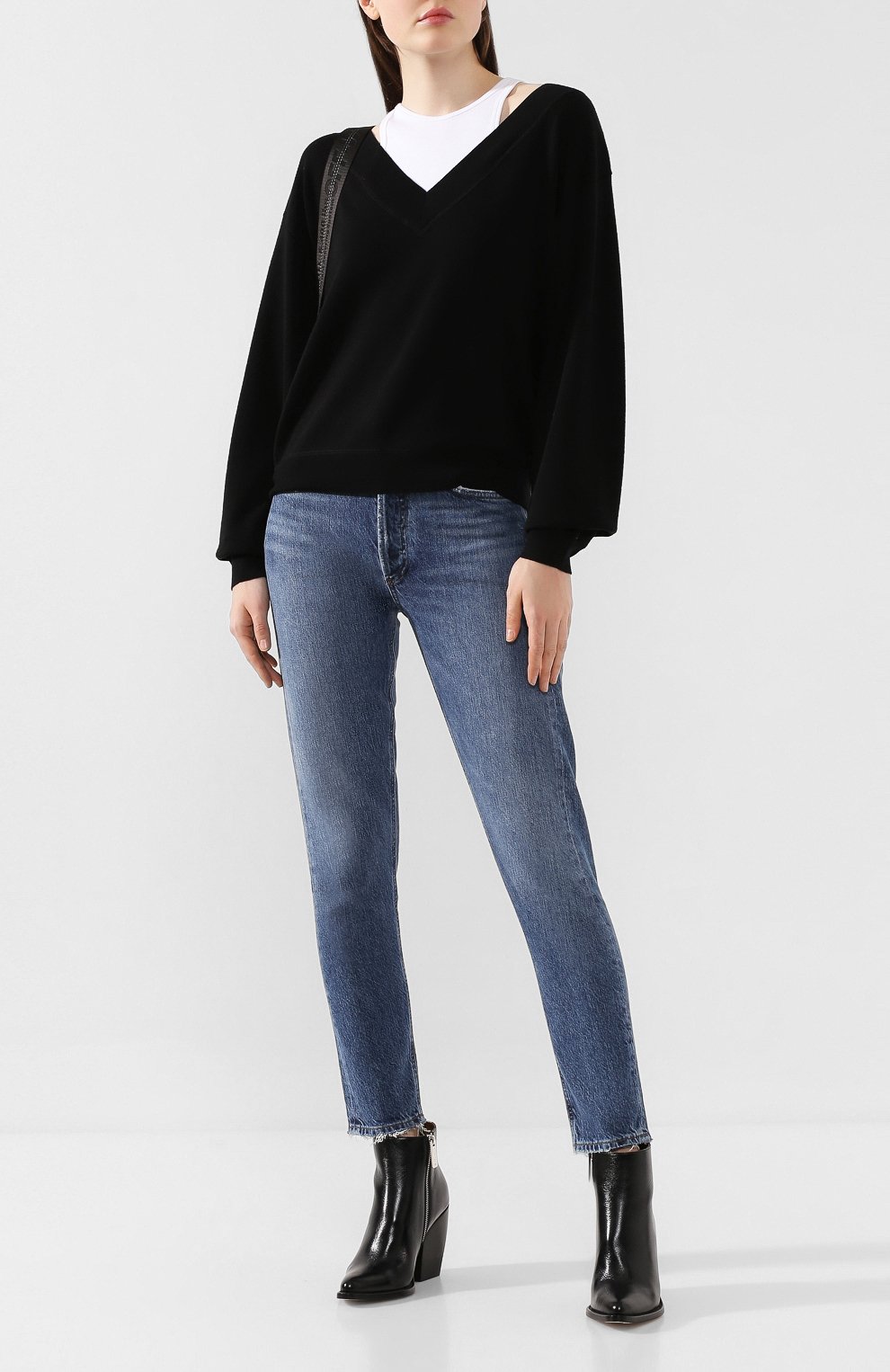 Шерстяной пуловер ALEXANDERWANG.T черно-белого цвета по цене 29600 руб., арт. 4KC2191073, фото 2 Шерстяной пуловер ALEXANDERWANG.T, арт. 4KC2191073, фото 2