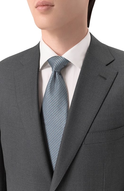 Шелковый галстук Brioni 062I00/PD482 Голубой  062I00/PD482 Фото 2