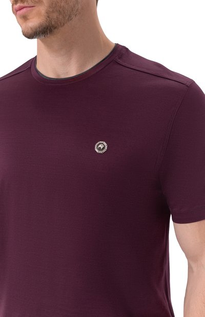 Хлопковая футболка STEFANO RICCI бордового цвета по цене 59950 руб., арт. MNH5304510/TE0001, фото 5 Хлопковая футболка STEFANO RICCI, арт. MNH5304510/TE0001, фото 5