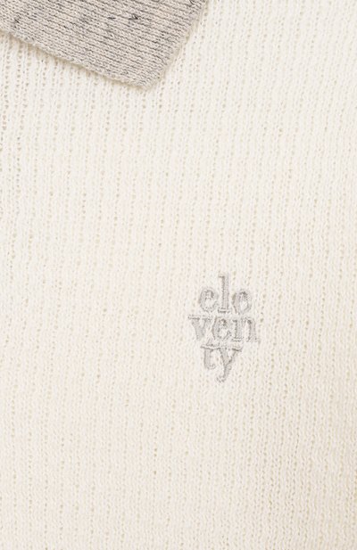 Поло изо льна и хлопка ELEVENTY кремового цвета по цене 25500 руб., арт. EY9P01/Z3182_001, фото 3 Поло изо льна и хлопка ELEVENTY, арт. EY9P01/Z3182_001, фото 3