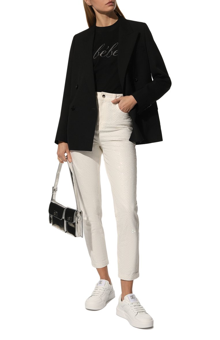 Джинсы с отделкой стразами LIU JO, арт. CF2335 D4770, фото 2