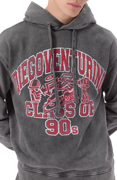 Хлопковое худи DIEGO VENTURINO темно-серого цвета по цене 37850 руб., арт. DVFLHDVC90, фото 5 Хлопковое худи DIEGO VENTURINO, арт. DVFLHDVC90, фото 5