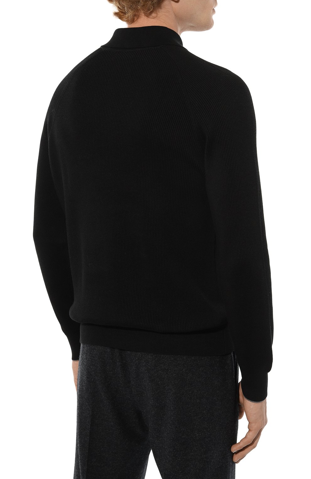 Хлопковое поло BRUNELLO CUCINELLI черного цвета по цене 138000 руб., арт. M2940B2189, фото 4 Хлопковое поло BRUNELLO CUCINELLI, арт. M2940B2189, фото 4