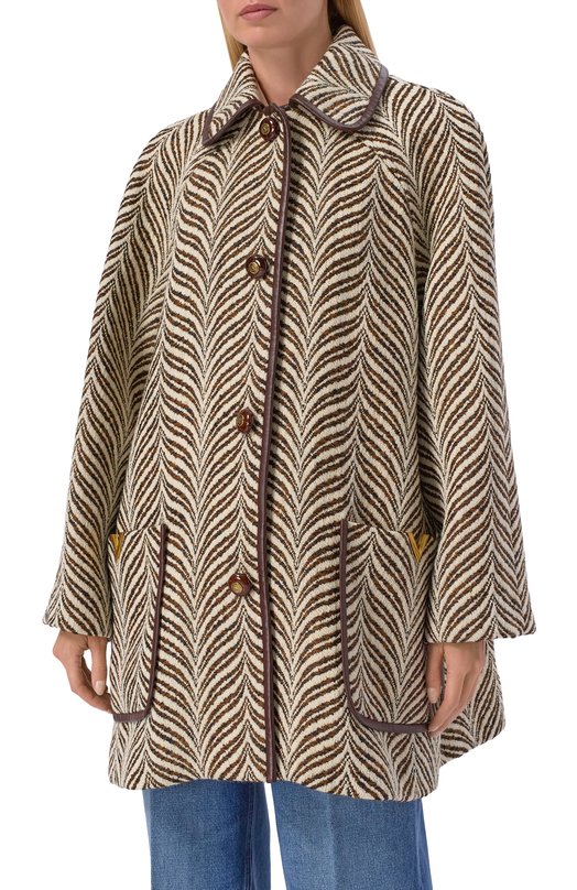 Шерстяное пальто Valentino 8B3CJ3Z7/9RF Бежевый  8B3CJ3Z7/9RF Фото 3