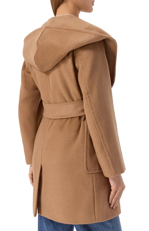 Шерстяное полупальто Max Mara RIALT0 Бежевый  RIALT0 Фото 4