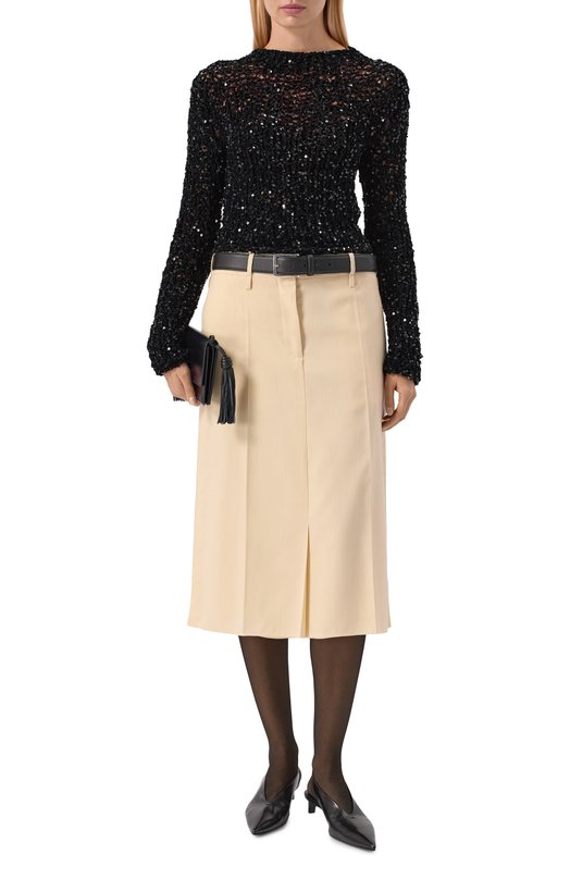 Свитер с отделкой пайетками Jil Sander J03GP0171/J18354 Чёрный  J03GP0171/J18354 Фото 2