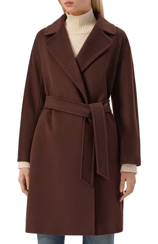 Шерстяное пальто Weekend Max Mara C0RTE Коричневый  C0RTE Фото 3