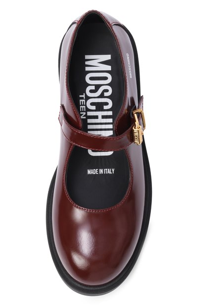Кожаные туфли MOSCHINO бордового цвета по цене 29750 руб., арт. 84245/VAR1, фото 4 Кожаные туфли MOSCHINO, арт. 84245/VAR1, фото 4