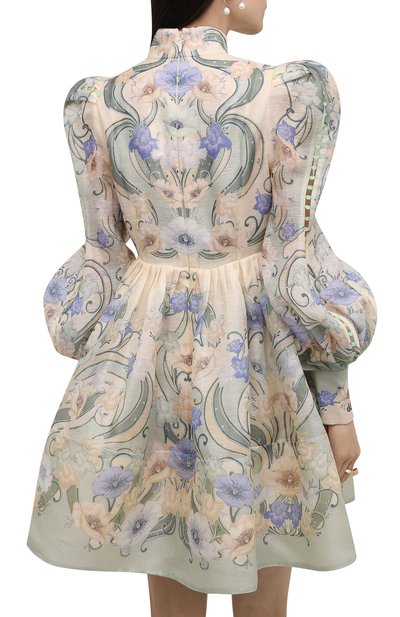 Платье изо льна и шелка ZIMMERMANN светло-зеленого цвета по цене 231500 руб., арт. 1891DRHY, фото 4 Платье изо льна и шелка ZIMMERMANN, арт. 1891DRHY, фото 4