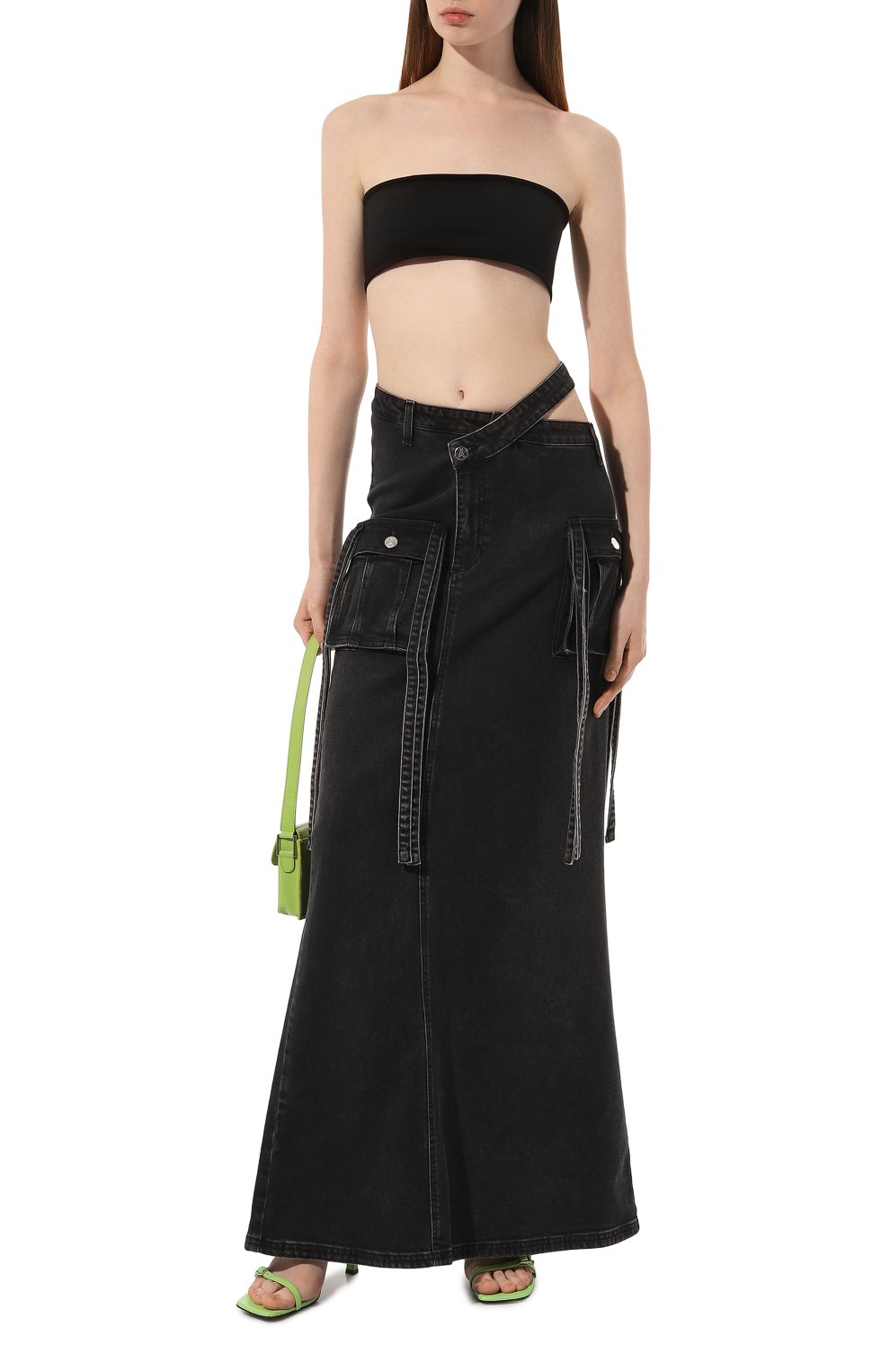 Джинсовая юбка ANDREADAMO темно-серого цвета по цене 62300 руб., арт. ADPS23SK14958274, фото 2 Джинсовая юбка ANDREADAMO, арт. ADPS23SK14958274, фото 2