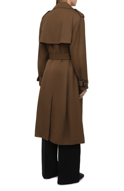 Тренч из вискозы SAINT LAURENT темно-коричневого цвета по цене 289500 руб., арт. 648571/Y3C14, фото 4 Тренч из вискозы SAINT LAURENT, арт. 648571/Y3C14, фото 4
