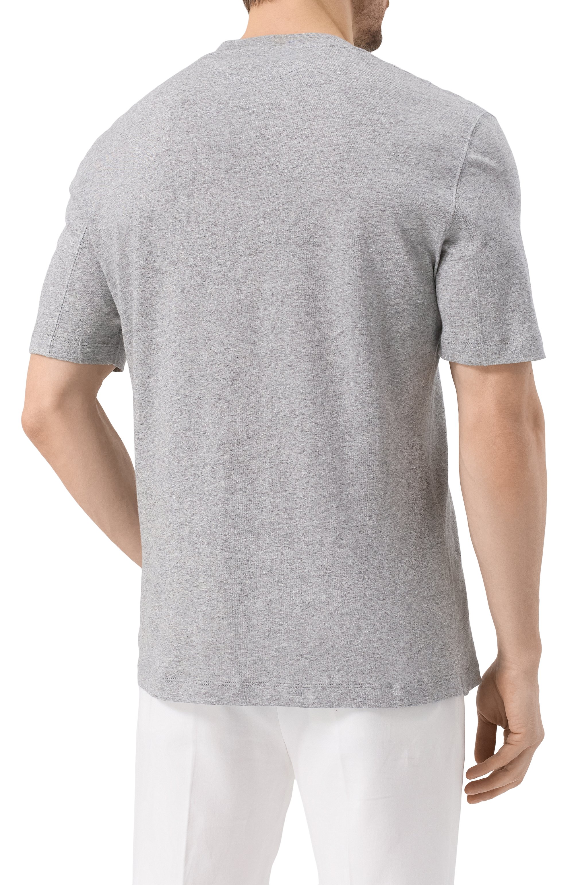 Футболка изо льна и хлопка BRUNELLO CUCINELLI, арт. MW8351308, фото 4