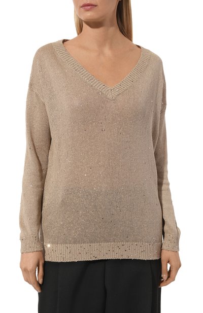 Пуловер изо льна и шелка BRUNELLO CUCINELLI, арт. M1000B1033, фото 3