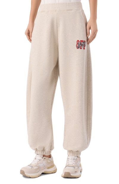 Хлопковые джоггеры OFF-WHITE светло-бежевого цвета по цене 62450 руб., арт. 2FH00495B, фото 3 Хлопковые джоггеры OFF-WHITE, арт. 2FH00495B, фото 3