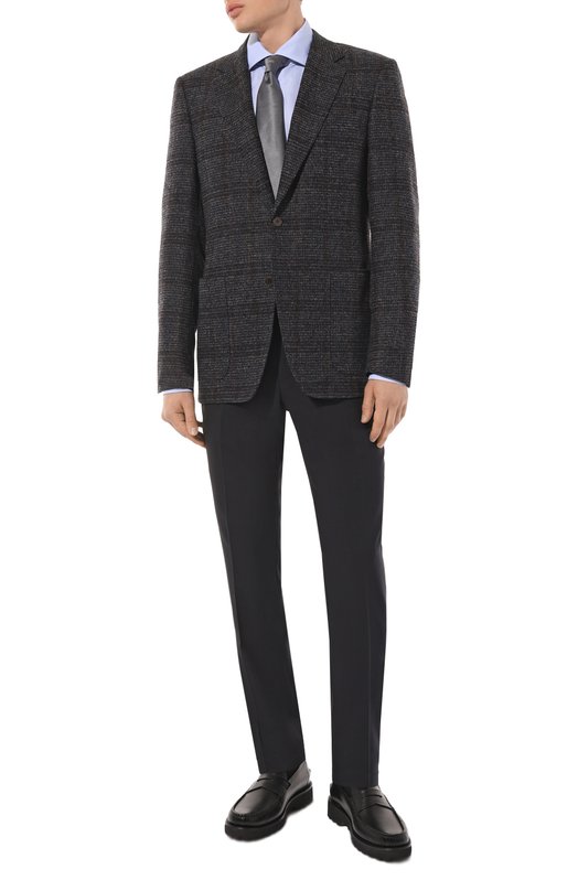 Хлопковая сорочка Zegna CT1030/9MS0BA Голубой  CT1030/9MS0BA Фото 2