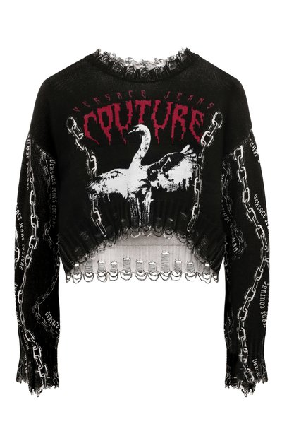 Хлопковый пуловер VERSACE JEANS COUTURE, арт. 77HAFM08/CMF16, фото 1