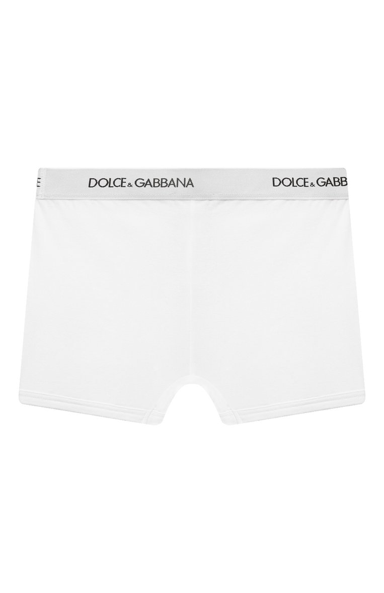 Детские комплект из двух боксеров DOLCE & GABBANA белого цвета, арт. L4J701/0N00G | Фото 3 (Материал внешний: Хлопок; Рукава: Короткие; Драгоценные камни: Проставлено; Материал сплава: Проставлено; Ростовка одежда: 4 года | 104 см, 12 лет | 152 см, 3 года | 98 см, 13 - 15 лет | 158 см, 6 лет | 116 см, 10 - 11 лет | 140 - 146см, 5 лет | 110 см, 2 года | 92 см, 8 лет | 128 см)