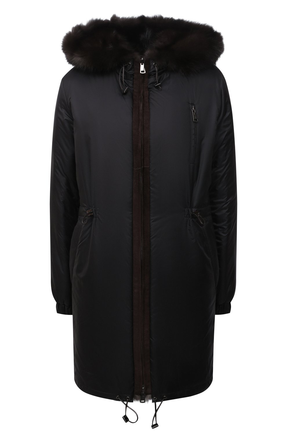 Куртка с подкладкой из меха соболя MANZONI24, арт. 21M551-ZNY/EXTRA DARK/38-46, фото 1
