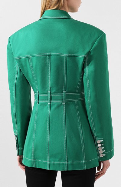 Джинсовый жакет BALMAIN зеленого цвета по цене 199500 руб., арт. TF07315/D022, фото 4 Джинсовый жакет BALMAIN, арт. TF07315/D022, фото 4