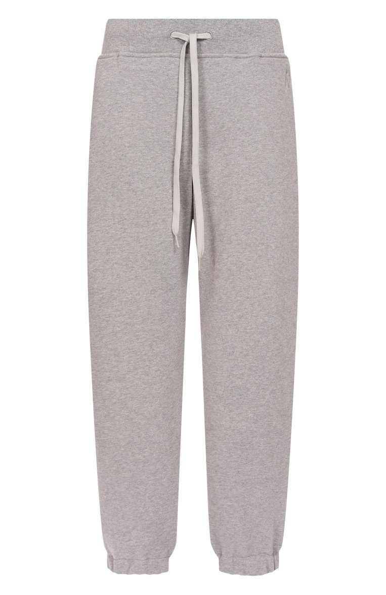 Женские хлопковые джоггеры WEEKEND MAX MARA серого цвета, арт. 0LIMPIA | Фото 1 (Длина (брюки, джинсы): Стандартные; Материал внешний: Хлопок; Стили: Спорт-шик; Женское Кросс-КТ: Брюки-одежда, Джоггеры - брюки; Автоматизация состава: Проставлено; Автоматизация ТО: Проставлено)