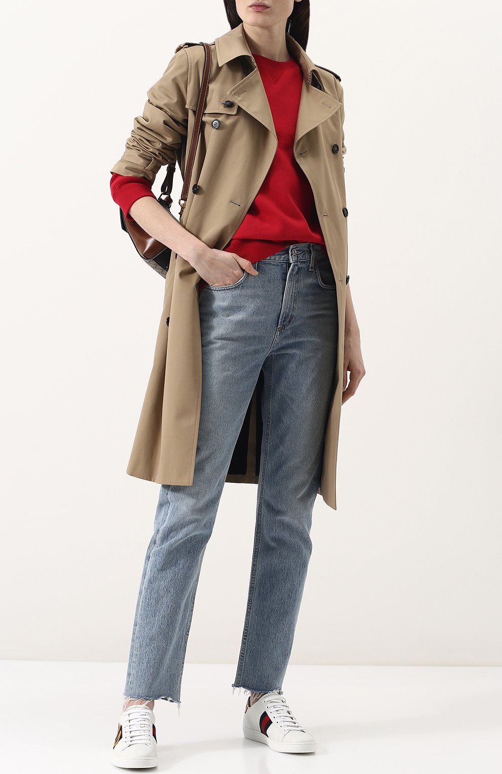 Кожаные кеды new ace с аппликацией GUCCI, арт. 505328/D0PE0, фото 2